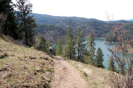 Hiking a trail just outside of Coeur d'Alene, Idaho.